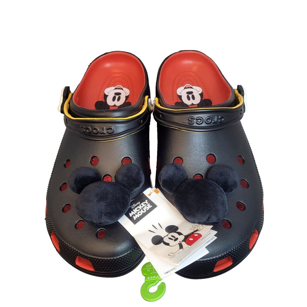 Crocs Disney Parks Plush Mickey Mouse New Black Men's Size 13 Limited Edition
